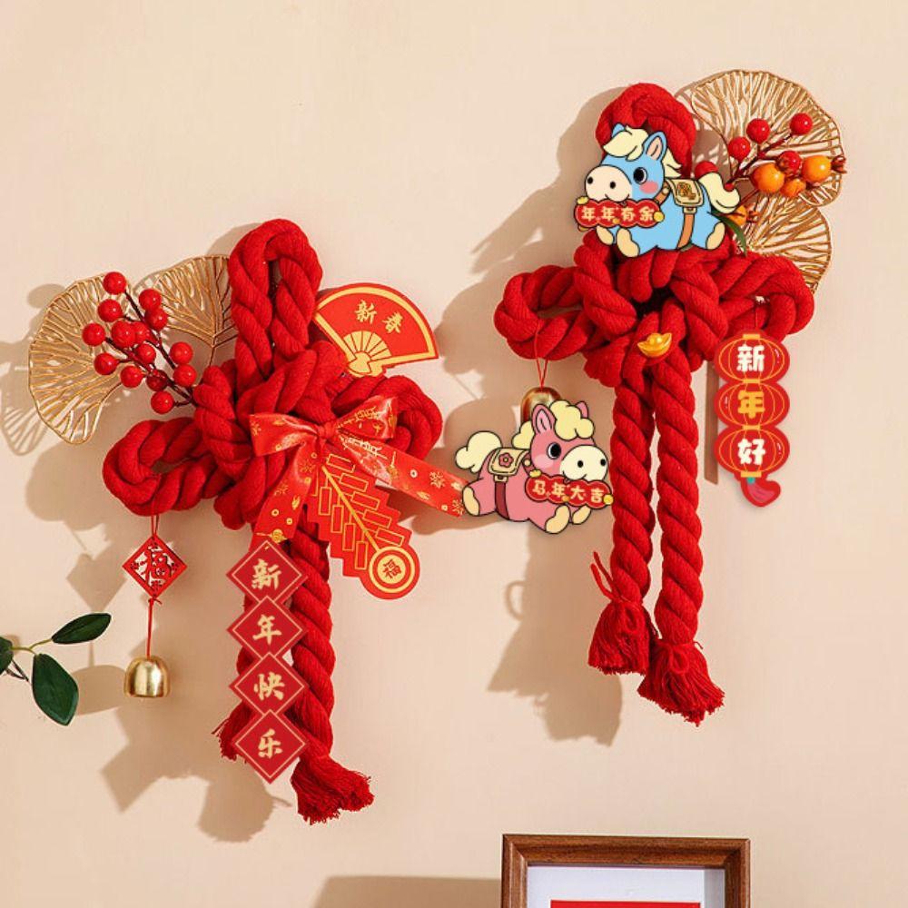 Horse Year Chinese Knot Pendant Cotton New Year Decoration Wall Door Hanging Ornaments  for Home