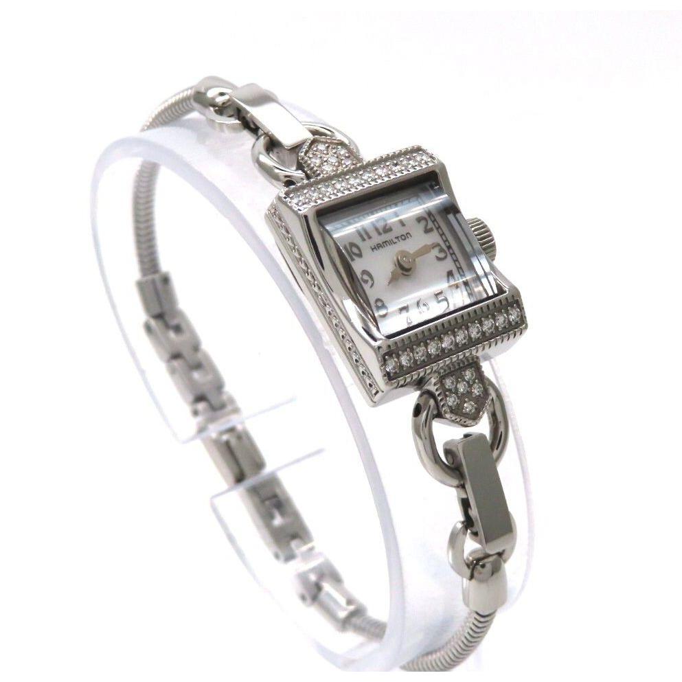 Used [Lady Hamilton] HAMILTON Hamilton Watch Diamond White Shell Extremely Good Condition