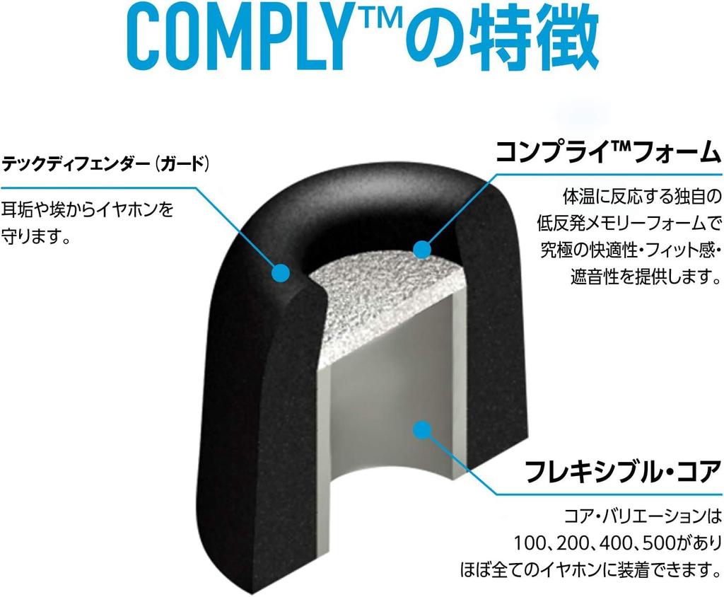 Comply Asian 1 Pair with Tech Defender Guards Comfortable and TRZ-400 (New Fit) Earbuds, Large, [Noise Reduction, Fit, Anti-Slip]