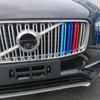 For Volvo XC90 2015- Front Grille Three-color Net Decoration Stripe Network Modified Stickers Center Grille Cover Trim