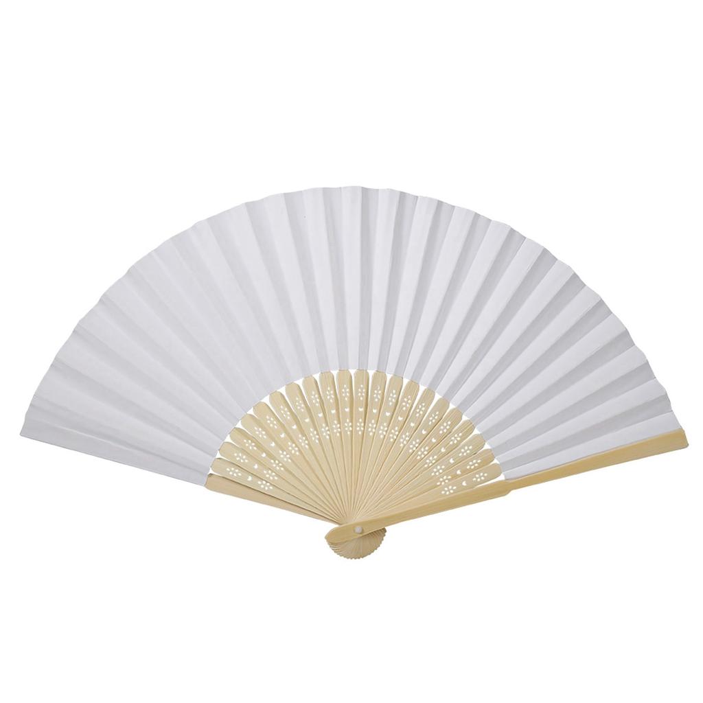 Various Colors Chinese Folding Bamboo Ribs Fan DIY Blank Paper Fan Wedding Shower Party Decor