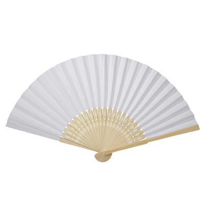 Různé barvy čínská skládací bambusová žebra ventilátor DIY prázdný papír ventilátor svatební sprcha party dekor