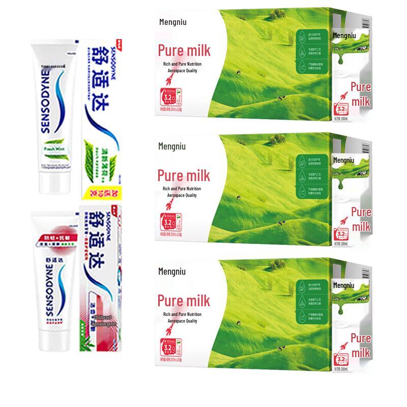 Sensodyne Toothpaste & Pure Milk Family Pack