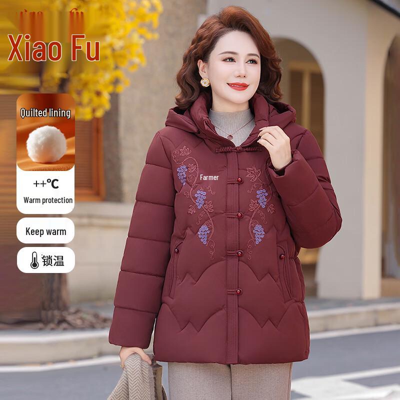 

Women s Hooded Fleece-Lined Cotton Padded Winter Jacket 2XL