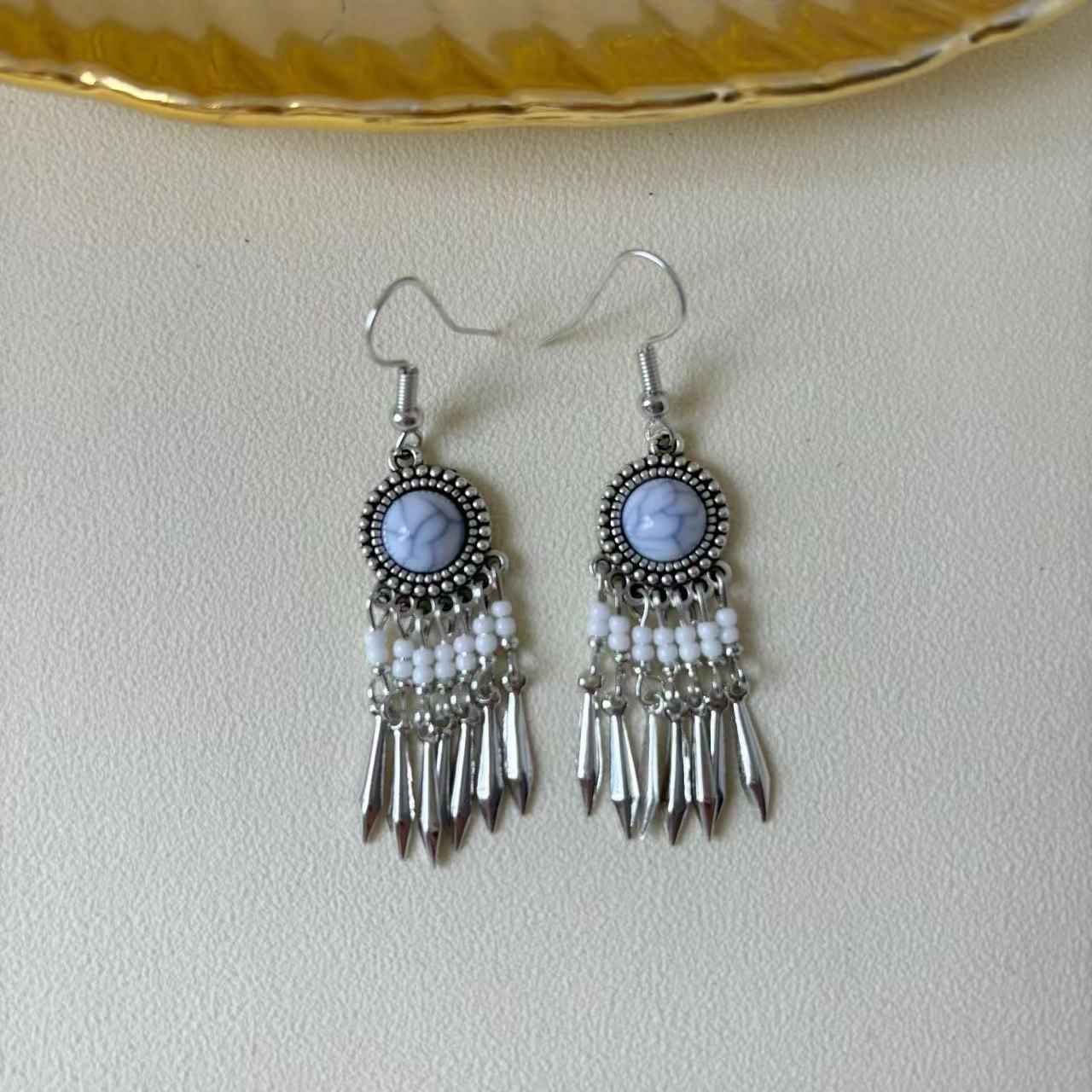 

Bohemian Ethnic Beaded Dangle Earrings with Unique Personality Style