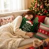 Festive Soft Christmas Pillow Covers 2D Printed Deer Throw Cushion Case Square Plaid Xmas Tree Pillowslip Living Room Decor