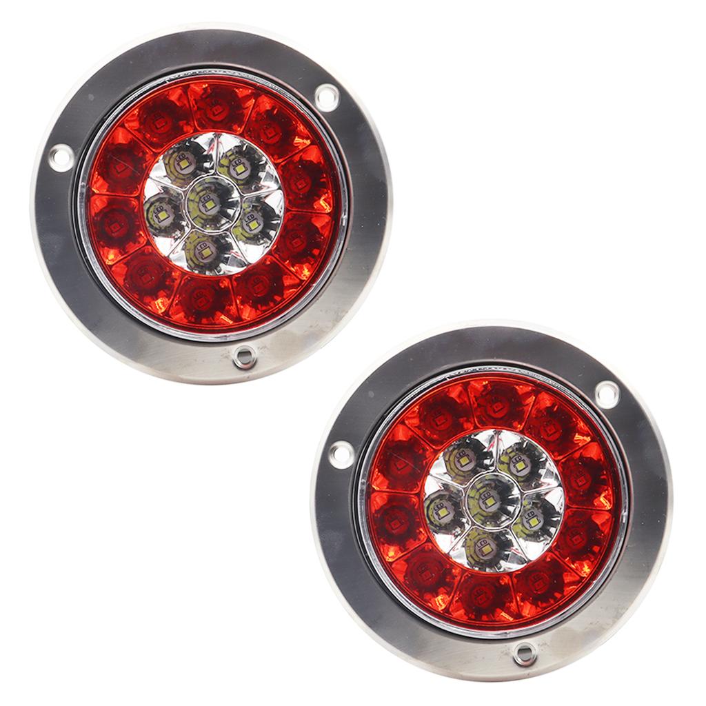 Paar Runde 12-24V LED Rote Rückleuchte Rückfahrbremswarnung Heckfahrlicht Für Anhänger LKW UTV RV Wohnwagen Pickup VAN Camper