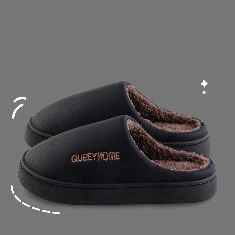 Waterproof Cotton Slippers for Men Anti Slip for Winter Suitable for Home Use Thick Soled Cotton Slippers for Women