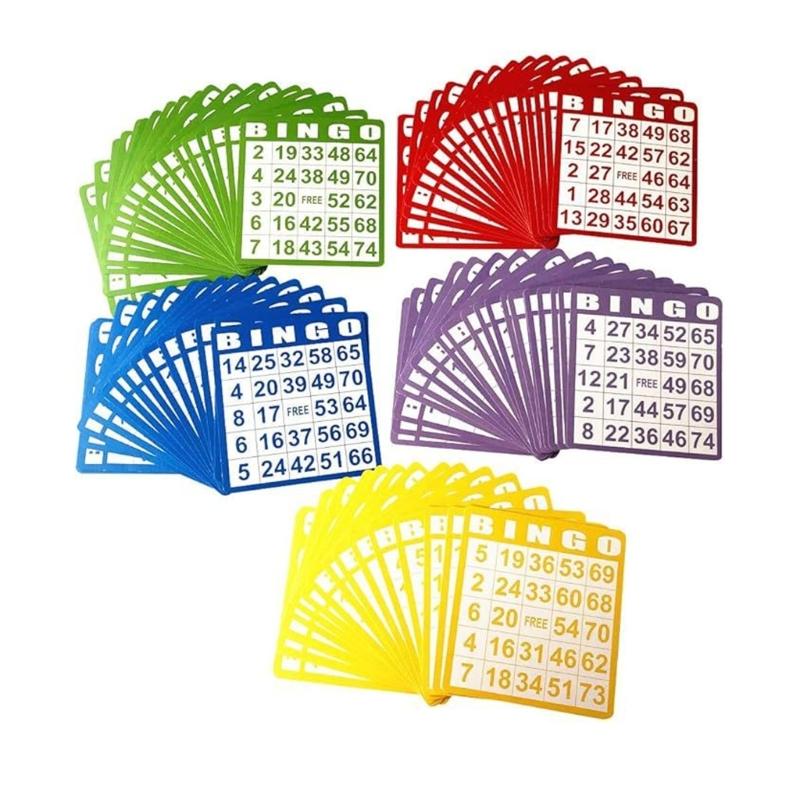 

5 Color Reusable Bingo Game Card Thick Paperboard Sheets Ideal For Group Activity Event Senior Centers 1