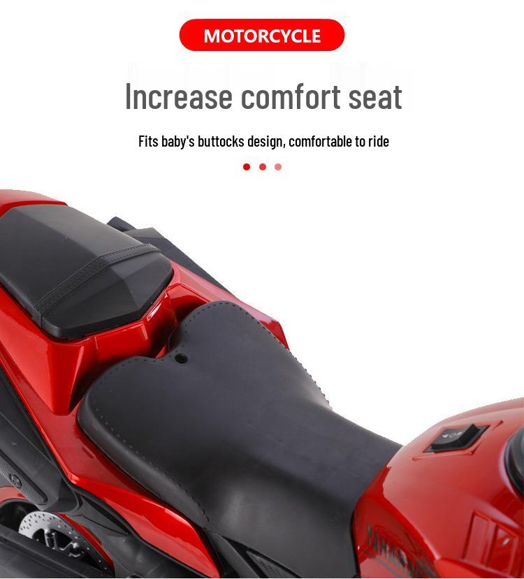 Children's Double-Sized Rechargeable Two-Wheeled Electric Motorcycle with Music