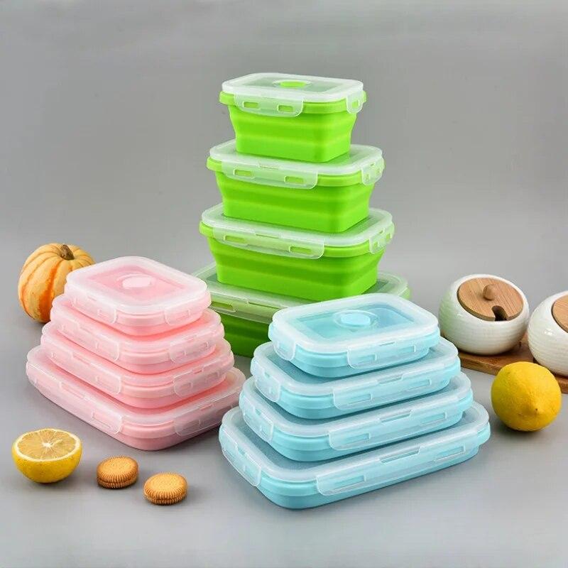 Silikon-Lunchbox, Aufbewahrungsbox für zu Hause, KINDER-Lunchbox, Tragbare Outdoor-Reise-Lunchbox, Mahlzeitenteller für Schüler