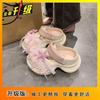 Cute bow cartoon non-slip hole shoes women's 2025 new platform slippers beach muffin bag head shoes women's