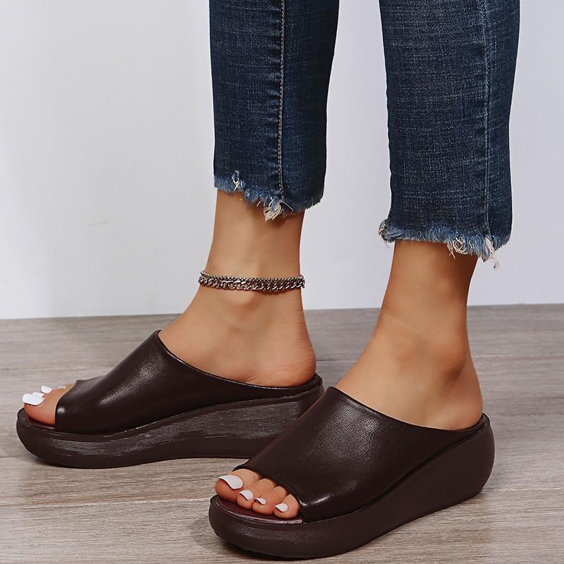 Shoes for Women Summer Plus Size 35-44 Slippers Platform Peep Toe Thick Bottom Platform Casual Slip on Sandalias De Mujer