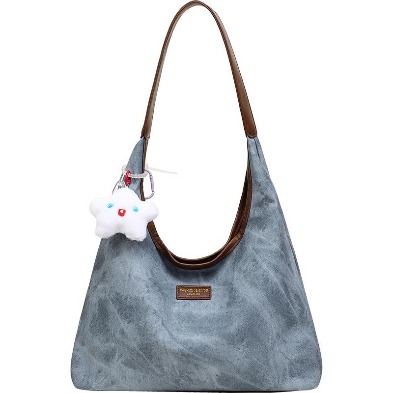 Tote Bag New Large-capacity Women's Bag Commuting Canvas Denim Bag Underarm Shoulder Bag
