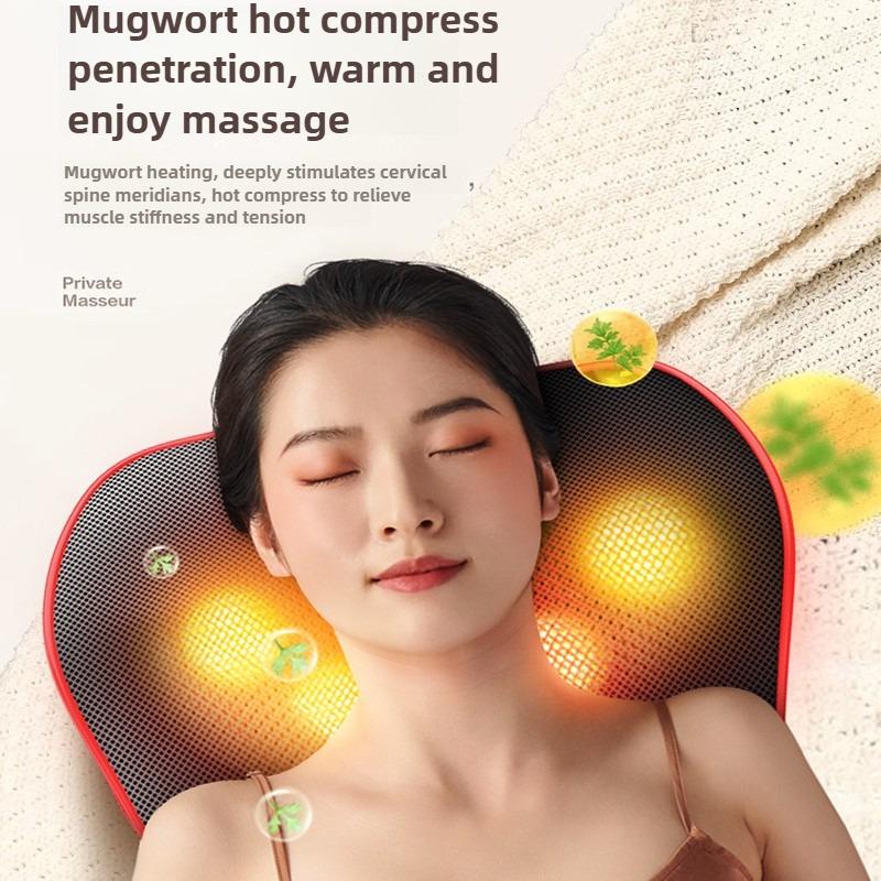JAIYORL Massage Pillow Electric Airbag Cervical Massager Neck Waist Back Vibration Heating Shoulder Kneading With Remote Control