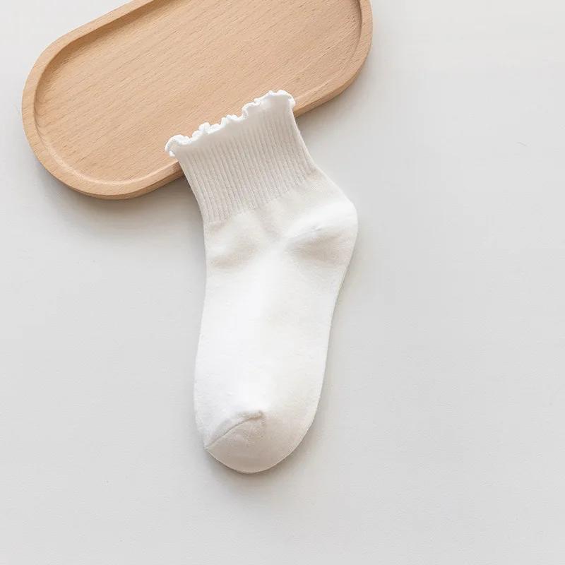 Socks For Women Cute New Summer Japanese Style Breathable Girls Short Socks Kawaii Solid Color Frilly Ruffle Socks Casual Sweet