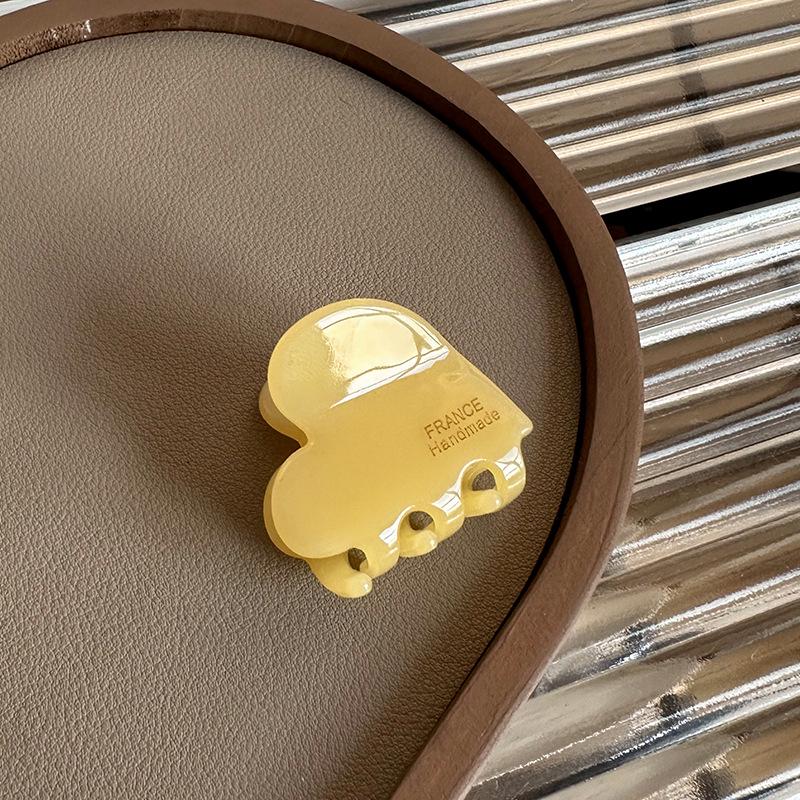 

Элегантная французская ацетатная заколка-краб в форме сердца для боковой челки и затылка