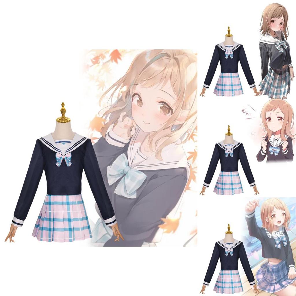 Idol Master Shining Color Cosplay Costume Sakura Makino Anime Stage Performance Costume