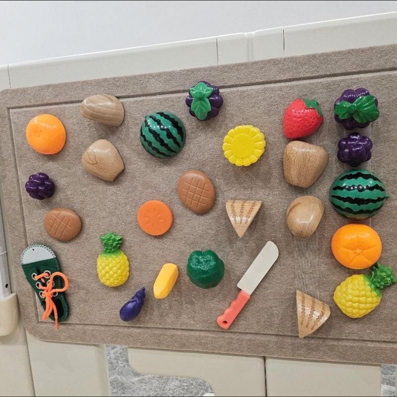 Children's Felt Fruit Picking Playset - Interactive Toy with Cuttable Fruits & Playful Backboard