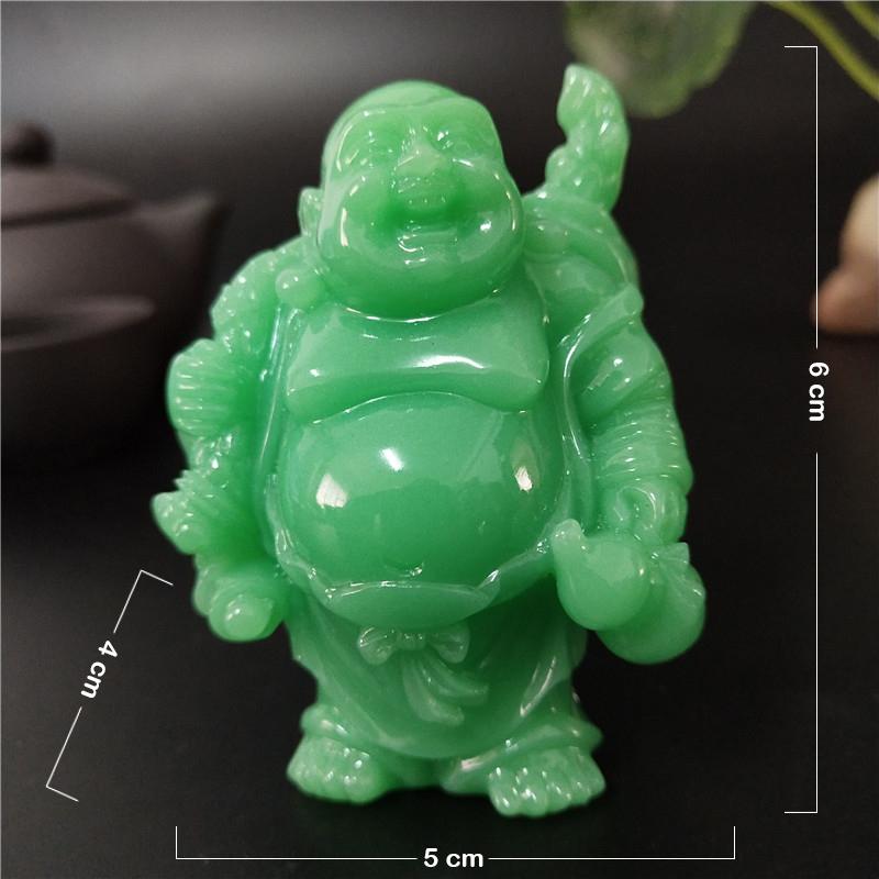 Leuchtende Lachende Buddha Statue Skulptur Mann-made Jade Stein Heimdekoration Feng Shui Glücksbringer Maitreya Buddha Statuen Figuren