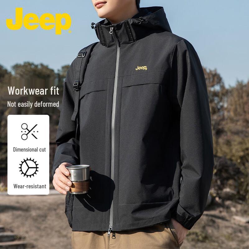 Jeep Men's Hooded Outdoor Windproof Jacket