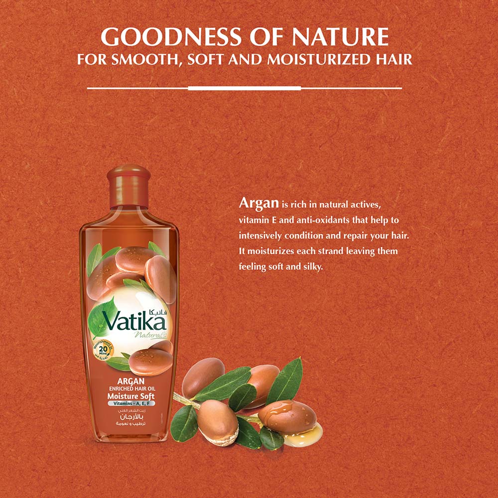Hårolje med marokkansk arganekstrakt Vatika Naturals Dabur
