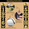 50th Birthday Party Banner Lighted Decorations for Men and Women - Black Gold Vintage 1976 50th Birthday Door Banners with LED Light, Fifty Years