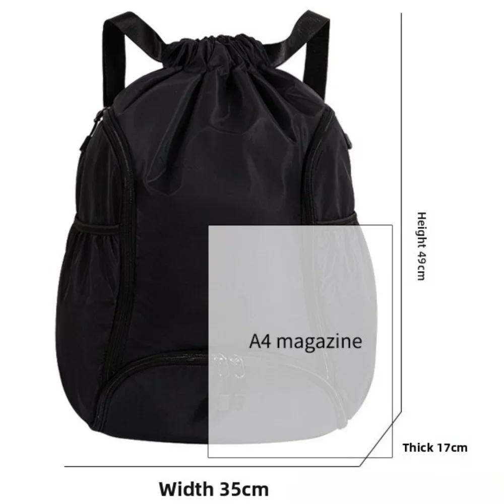 Large Capacity Sports Backpack Basketball & Swimming Bag with Drawstring Pockets Multi-Functional Gym Bag for Training