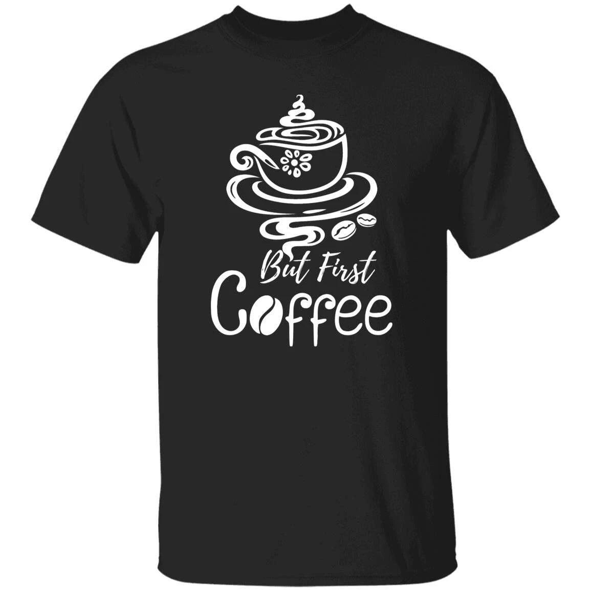 But first coffee Unisex shirt gift one line coffee lover tee black dark heather XL