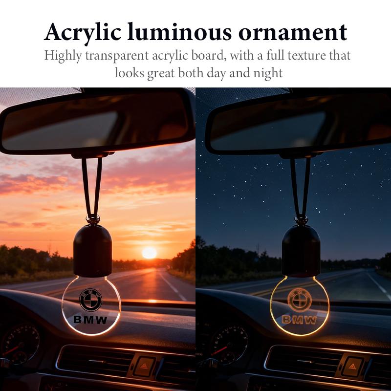 MXUI1 Car LED Acrylic Pendant Glowing Decor Rear View Mirror Accessories For BMW E36 E39 E87 E60 E46 E53 E90 F10 F20 F25 F30 X3 X5