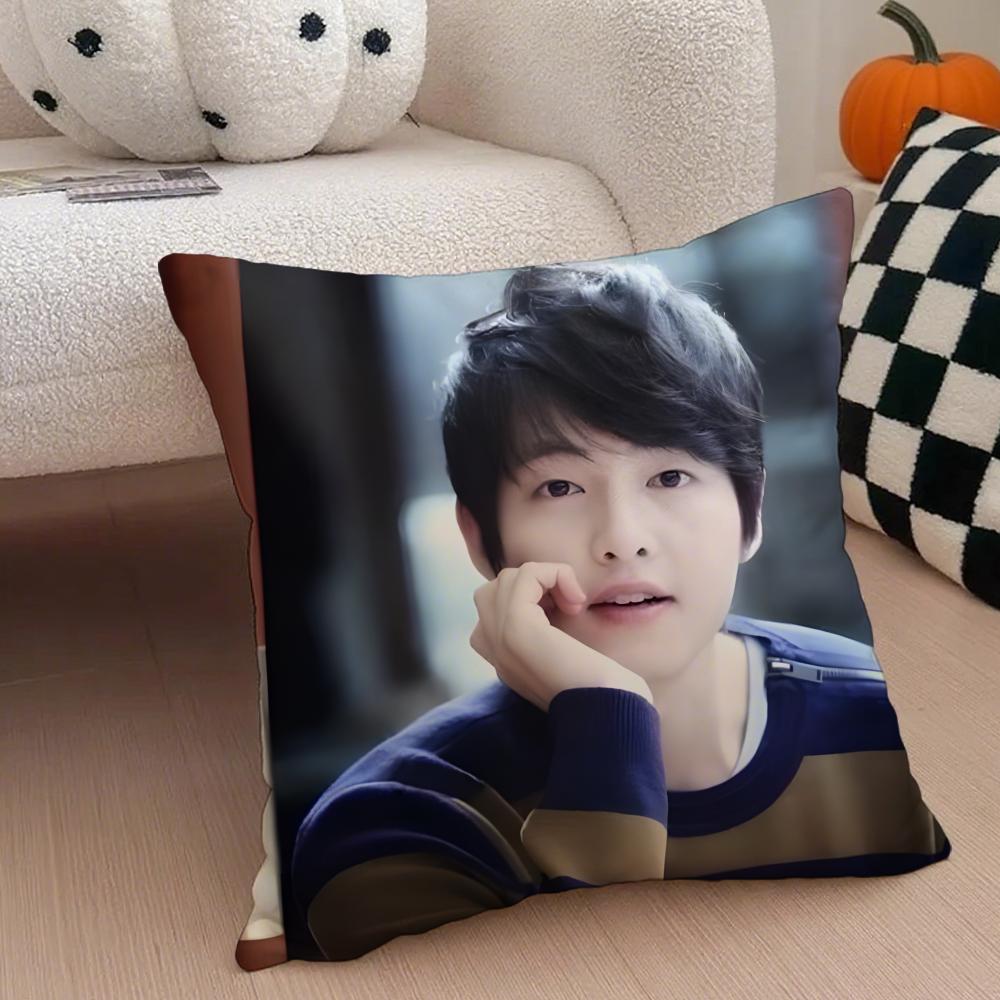 Handsome Talented Korean Actor SSong Joongki Cushion Cover Throw Pillow Cover Hidden Button Durable Polyester Chair Cushion