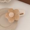 Fluffy Flower Duckbill Hair Clip, Sweet Knitted Fabric Hair Accessory for Parties