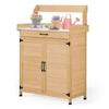 Armadio da giardino - Divit PG03 - Legno naturale - Piano zincato - Porte magnetiche