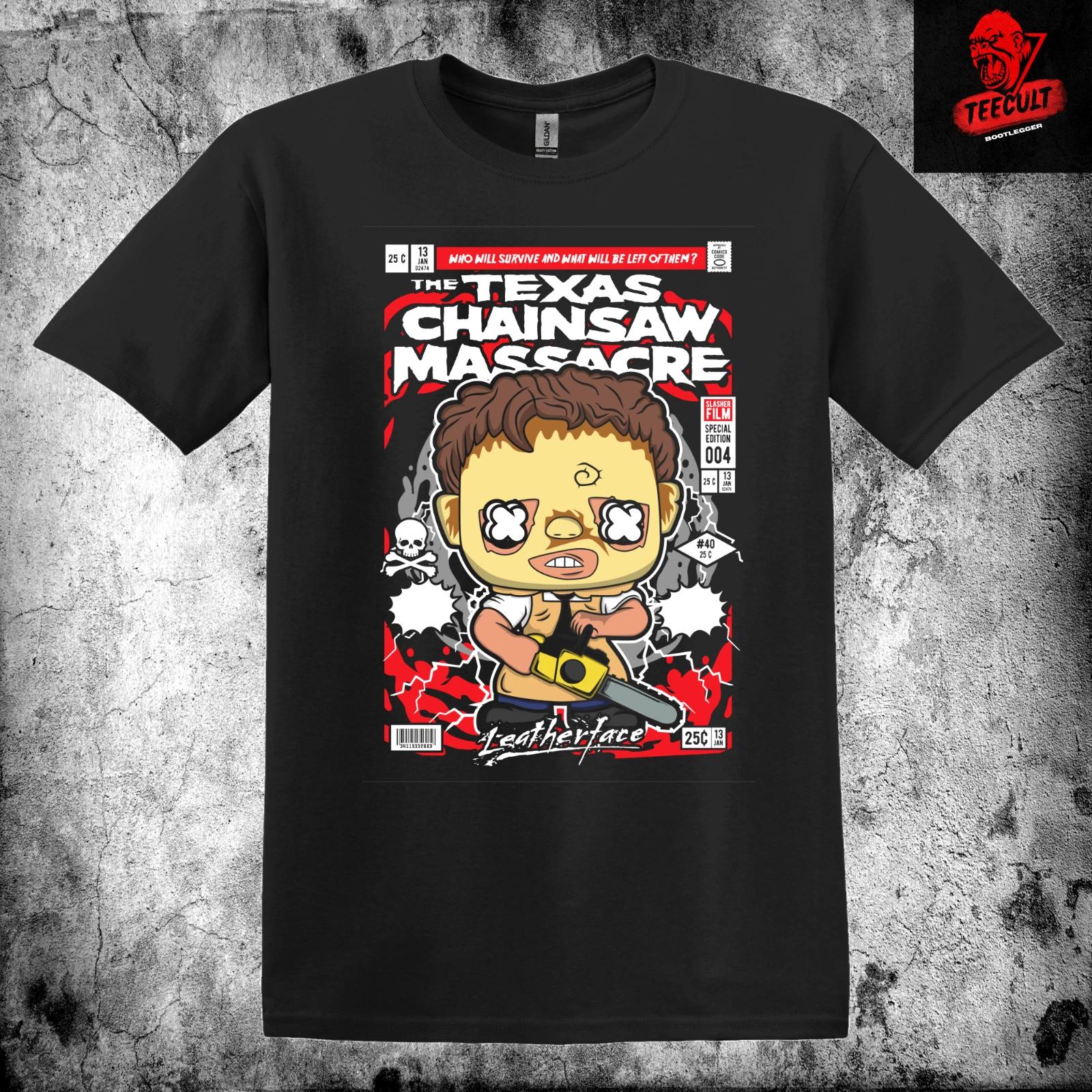 Men s and Women s T-shirts Leatherface Horror Movie Character Halloween Unisex Cotton XS