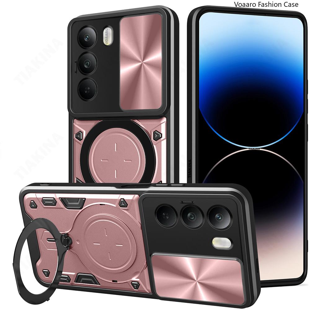 Slide Lens Camera Armor Funda for Realme C71 4G Global Case for OPPO Realme C71 4G RMX5303 Case Magnetic Ring Stand Holder Cover
