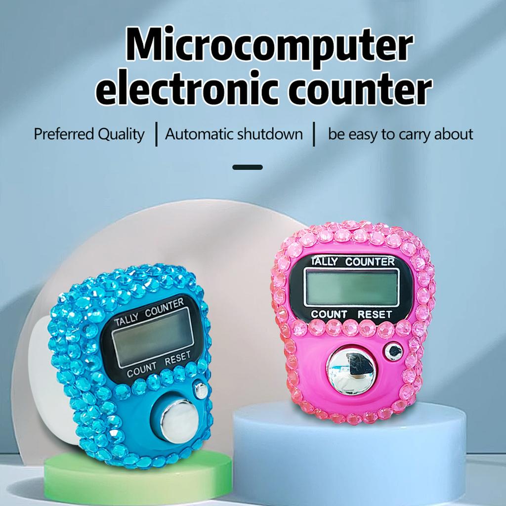 Tragbarer Fingerzähler mit elegantem, juwelenverziertem Design, ideal für Schüler und Lehrer, Fitnessstudio und Inventur.