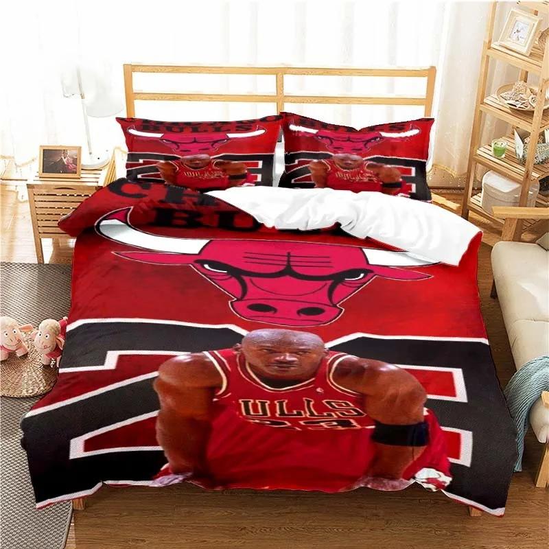 Star del Basket Americano No. Set Letto 23 Pezzi Ragazzi Ragazze Misura Singola Queen Copripiumino Federa Letto Bambini Adulti Tessile per la Casa