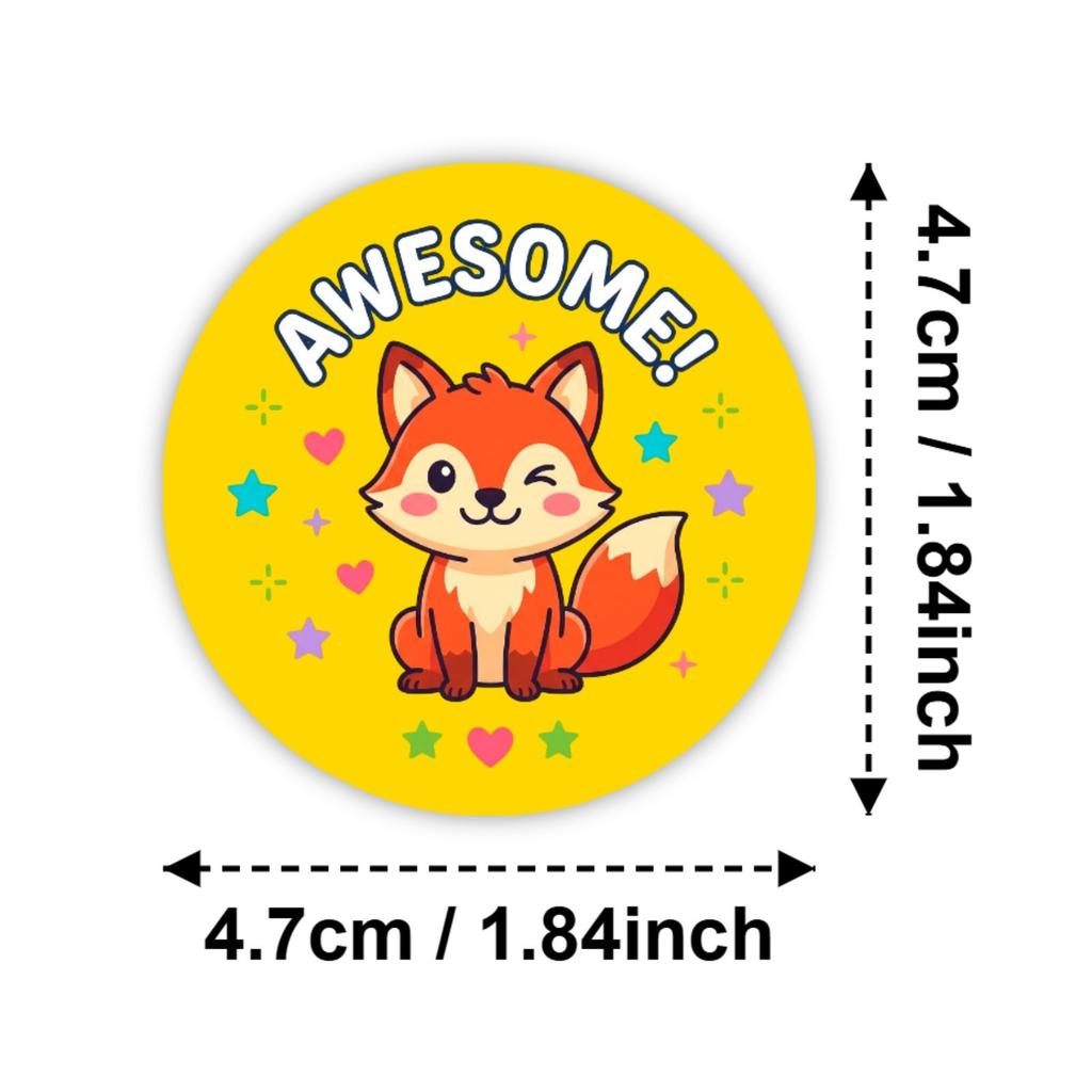 50 Cartoon Animal Reward Stickers Children'S Learning Encouragement Stickers Notebook Luggage Waterproof Decorative Stickers
