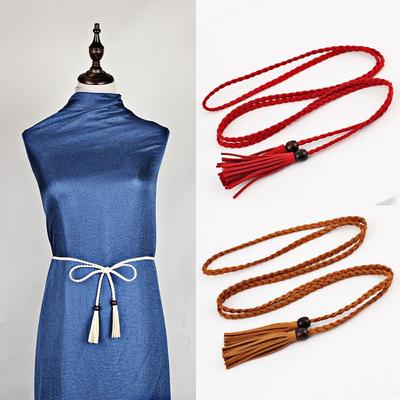 Braided Waist Chain Adjustable Dress Belts High-quality Tassel Belt