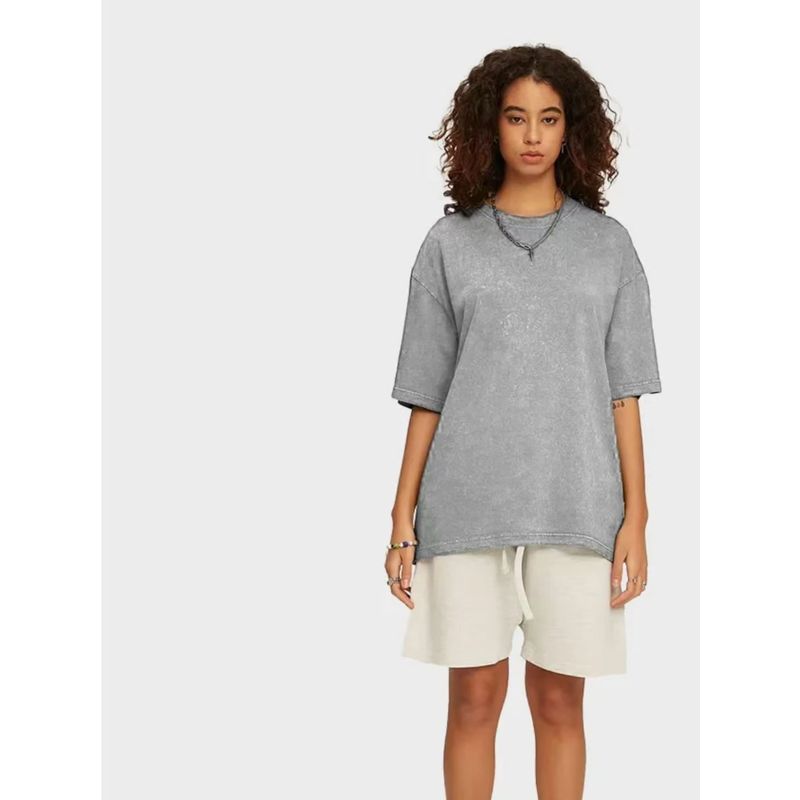 European and American New Fashion Round Neck Short Sleeve T-shirt Loose Casual Top Loose Cotton T-shirt Top
