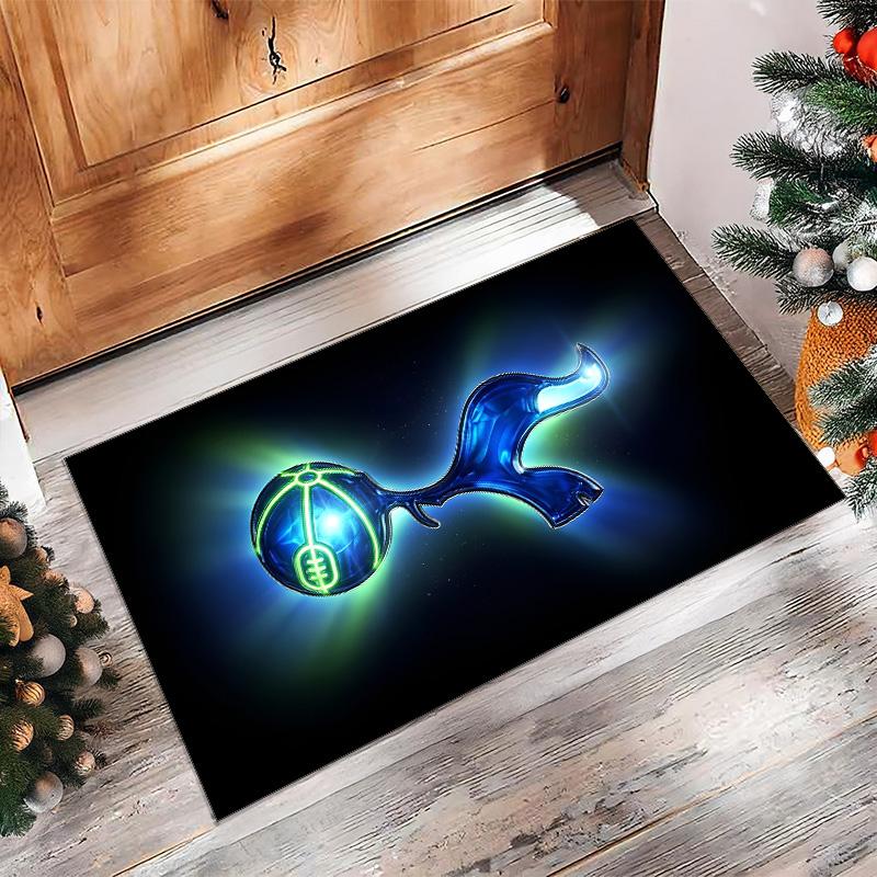 Tottenham Hotspur Theme Rug Soft Crystal Velvet Area Rug Non-Slip Floor Carpet for Living Room Bedroom Nursery