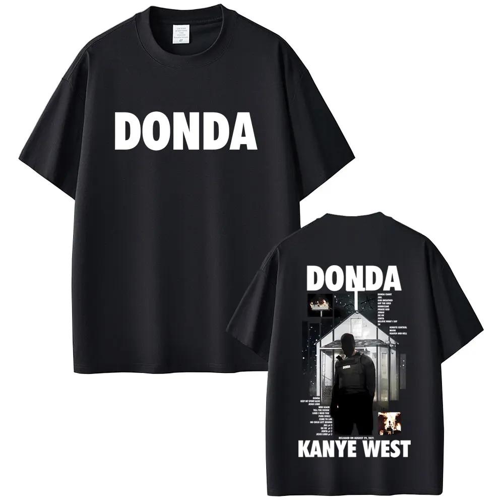 Kanye West Donda Maglietta Grafica DoubleSided Unisex Moda HipHop Pop Music Tee Unisexs Retro Cotone Top Donna E Unisex T-shirt
