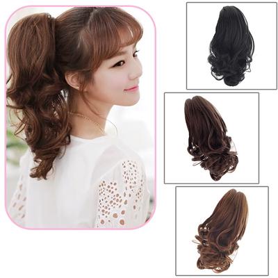 Women Short Wavy Curly Claw Ponytail Clip In On Hair Extension