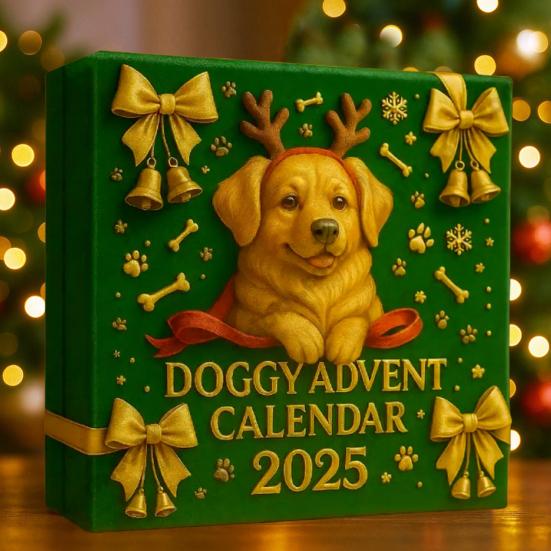 Dog Advent Calendar 24 Days Countdown Box Acrylic Puppy-Themed Ornament for Christmas Tree Multifunctional Holiday Decor for Kids And Pet Lovers