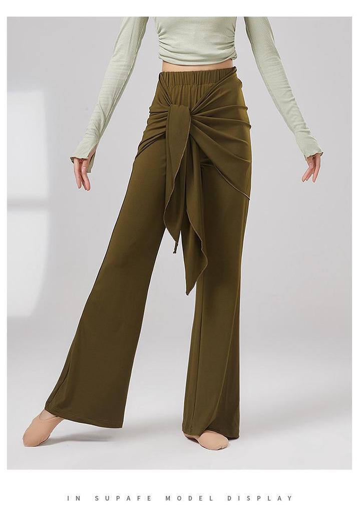 Women's Classical Dance Skirt Pants with Bell Bottoms and Drape Design