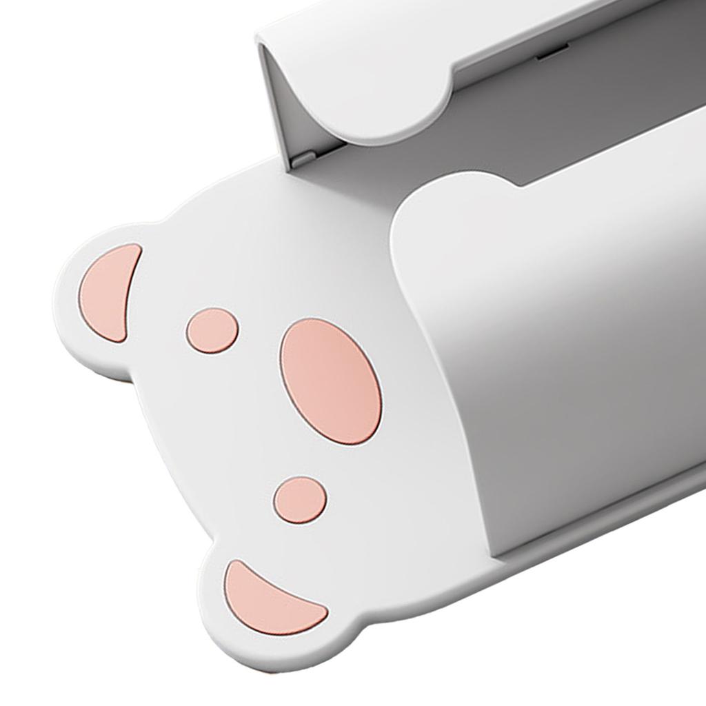 Wall Mounted Tissue Box Punching Free Cute Bear Pattern Plastic Tissue Dispenser for Home Bathroom White Bear Pink