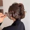 Damen Wellig Hochglänzend Bernsteinbraun 11cm/4.33in Großer Leichter Kunststoff Haarclip Elegantes Minimalistisches Haaraccessoire