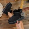 European and American Snow Boots Women's New Autumn and Winter Warm Bread Shoes One Pedal Piled Thickened Cotton Boots