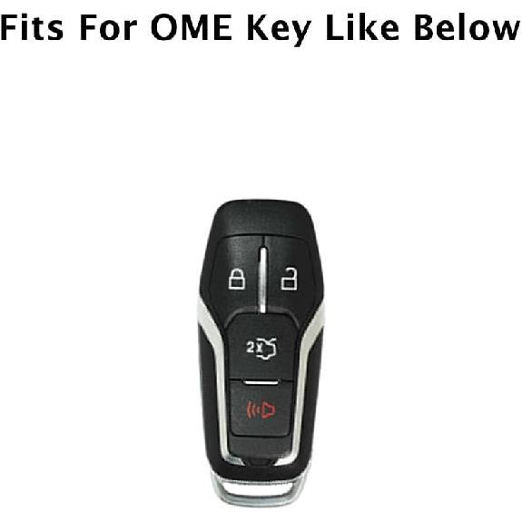 SEGADEN Silicone Cover Protector Case Holder Skin Jacket Compatible with Ford Mustang Fusion Explorer F-150 Edge 4 Button Smart Remote Key Fob CV2716