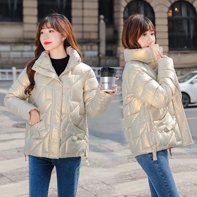Winter Bright Face Women Thick Solid Jackets and Coats Pink Black Cotton Down Parkas